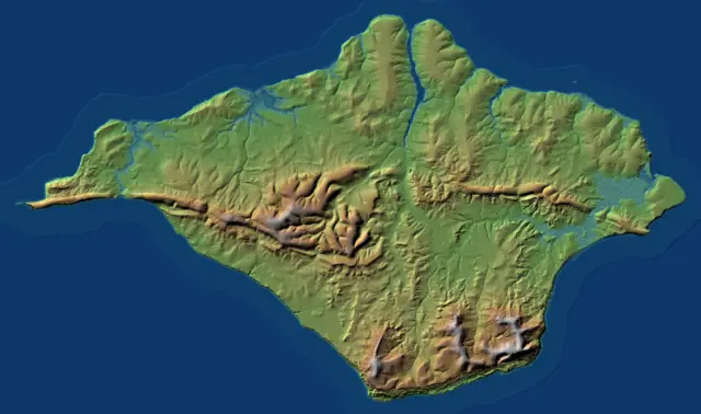 Heightmap loaded into QGIS with hillshade colour ramp